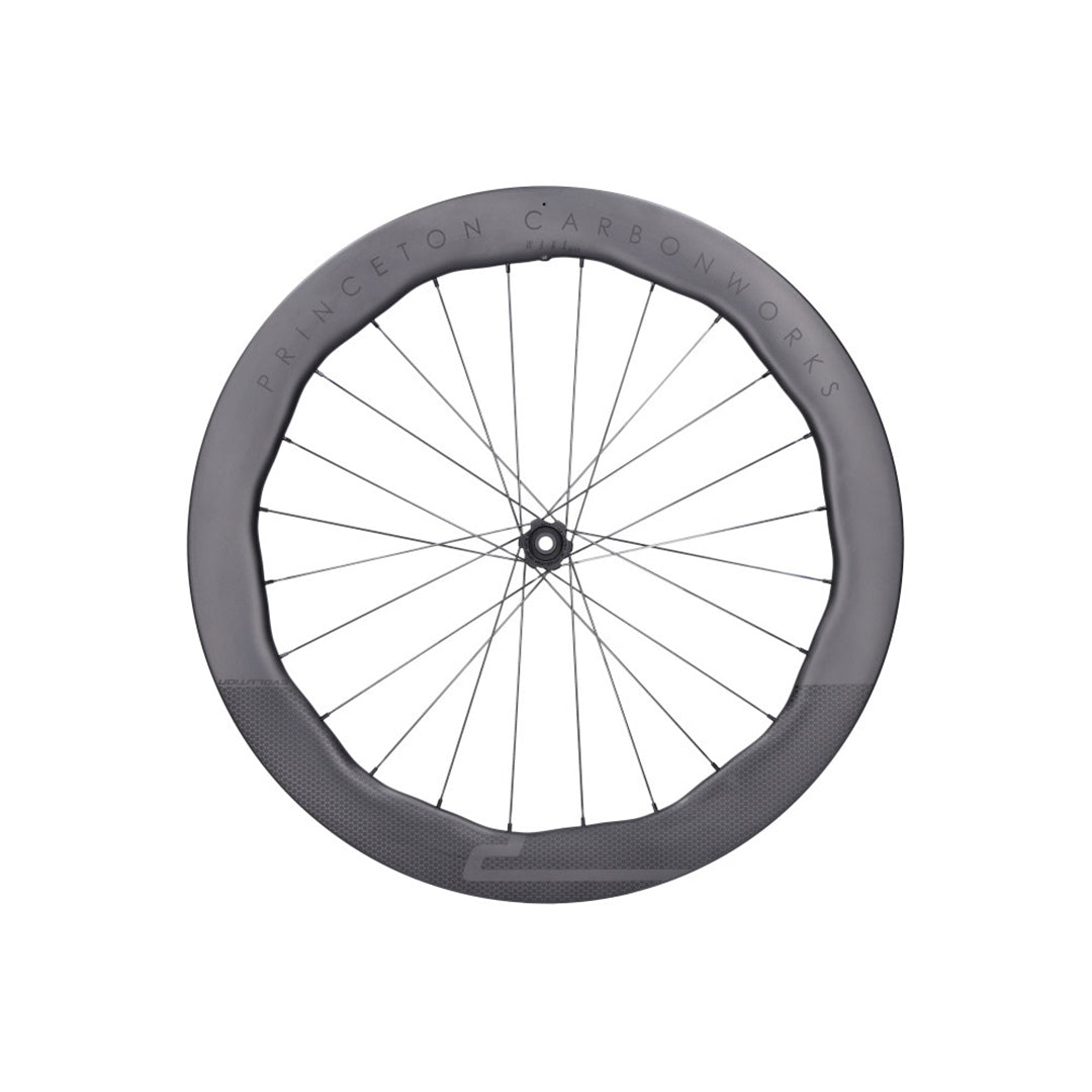 Princeton Carbonworks Wake 6560 carbon road bike wheels for disc brakes – aerodynamic and lightweight.